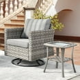 thumbnail image 1 of Vcatnet 2 Pieces Patio Furniture Outdoor Wicker Swivel Rocking Chair with Side Table for Garden,Poolside,Gray Stripes, 1 of 6