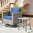 thumbnail image 1 of Vcatnet 2 Pieces Patio Furniture Outdoor Wicker Swivel Rocking Chair with Side Table for Garden,Poolside,Navy Blue, 1 of 6