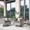 thumbnail image 1 of Vcatnet 3 Pieces Patio Furniture Outdoor Wicker Swivel Rocking Chairs with Side Table for Garden,Poolside,Black, 1 of 6