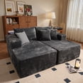 thumbnail image 1 of Vcatnet 75"x62" Chaise Lounge Chair Indoor Oversized Lounge Couch Plush Upholstered Corduroy Cloud Sofa Bed for Living Room and Bedroom, Gray, 1 of 9