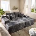 thumbnail image 1 of Vcatnet 81" Modular Sectional Sofa Couch Corduroy Chaise Lounge Loveseat Sofa Bed Oversized Upholstered Sleeper Sofa for Living Room and Bedroom, Gray, 1 of 9