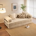 thumbnail image 1 of Vcatnet 80.5"x70.8" Boneless Convertible Sleeper Sofa Bed Corduroy Modular Cloud Couch Floor Sofa Foldable Lounge Couch for Living Room, Bedroom, Beige, 1 of 9