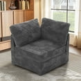 thumbnail image 1 of Vcatnet Corner Chair for Modular Sectional Sofa Couch Corduroy L Shaped Oversized Modern Minimalist Couch with Deep Seat for Living Room, Gray, 1 of 7