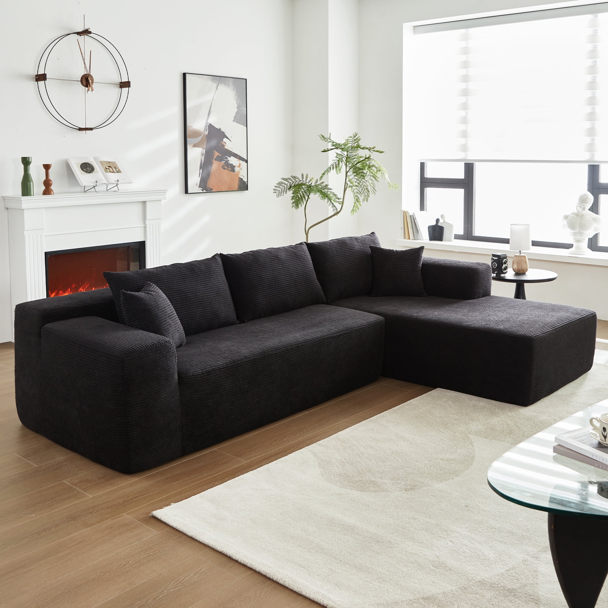 L Shaped Sectional Sofa Couch,Modular Upholstered Indoor Sofa