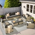 thumbnail image 1 of Vcatnet Outdoor Patio Furniture Sets 9 Pieces All Weather Wicker Sectional Sofa PE Rattan Wicker Outdoor Conversation Set with Ottoman, Black, 1 of 8