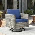 thumbnail image 1 of Vcatnet Rattan Outdoor Rocking Chair, Navy Blue, 1 of 6