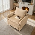 thumbnail image 1 of Vcatnet Swivel Accent Chair 360°Corduroy Swivel Armchair Reading Chair with Side Pockets for Living Room, Bedroom, Reading Room Beige, 1 of 8