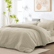 Vccoem 7 Piece Queen Comforter Set, Bed in a Bag with Sheets, Pillowcases & Shams, All Season Soft Bedding, Cozy and Lightweight, Machine Washable, Camel