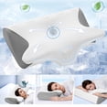 thumbnail image 1 of Vccoem Cervical Pillow for Neck Pain Relief, Ergonomic Hollow Design, Odorless Memory Foam Pillow for Sleeping, Orthopedic Contour Neck Support Pillows with Additional Pillowcase,(White Paired Gray), 1 of 12