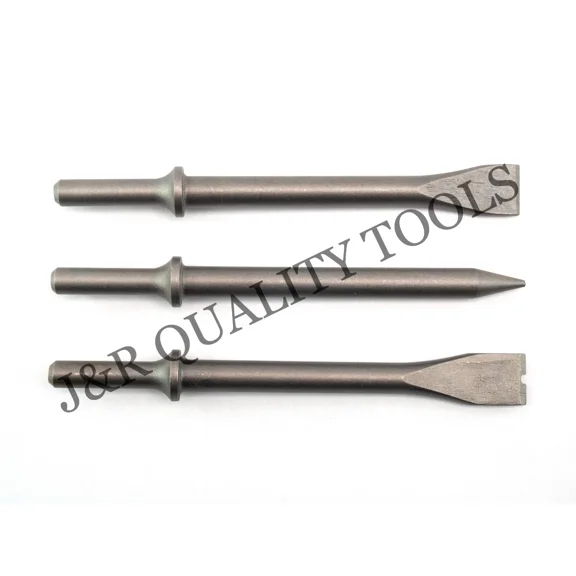 Vct 3Pc 7 Inch Length Air Hammer Punch Chipping Chisel Long Bit Set Round Bar