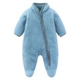 thumbnail image 1 of Vdoaml Baby Girl Fleece Footed Romper Infant Zipper Plush One‑Piece Jumpsuit Newborn Warm Sleeper Pajamas 6-9 Months Light Blue, 1 of 5