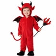 thumbnail image 1 of Vdoaml Christmas Devil Cos Clothes Set for Toddler Boy Fleece Hooded Zipper Jumpsuits with Wing and fork Xmas Outfits Size 2-3 Years, 1 of 7