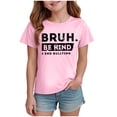thumbnail image 1 of Vdoaml Girls End Bullying Graphic T-Shirt Kids Short Sleeve Crew Neck Tee Children Summer Casual School Top 5-6 Years Pink, 1 of 3