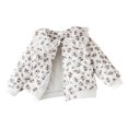thumbnail image 1 of Vdoaml Girls Floral Quilted Padded Jacket Kids Lace Doll Collar Button Casual Coat Children Winter Warm Outerwear 18-24 Months White, 1 of 5