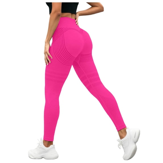 Vdoaml High Waist Leggings for Women Seamless Compression Tights Ladies Stretch Tummy Control Yoga Pants XXL Red