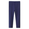 thumbnail image 1 of Vdoaml Toddler Girl Polka Dot Yoga Pants Kids Compression Leggings Children Casual Slim Fit Layering Trousers 18-24 Months Dark Blue, 1 of 4