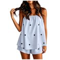 thumbnail image 1 of Vdoaml Women 2 Piece Matching Set Ladies Strapless Tube Top Shorts Loose Casual Polka Dot Summer Lounge Outfits M Light Blue, 1 of 4