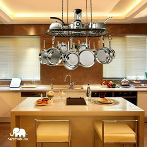 Elegant Designs 2 Light Kitchen Pot Rack with Downlights - Walmart.com