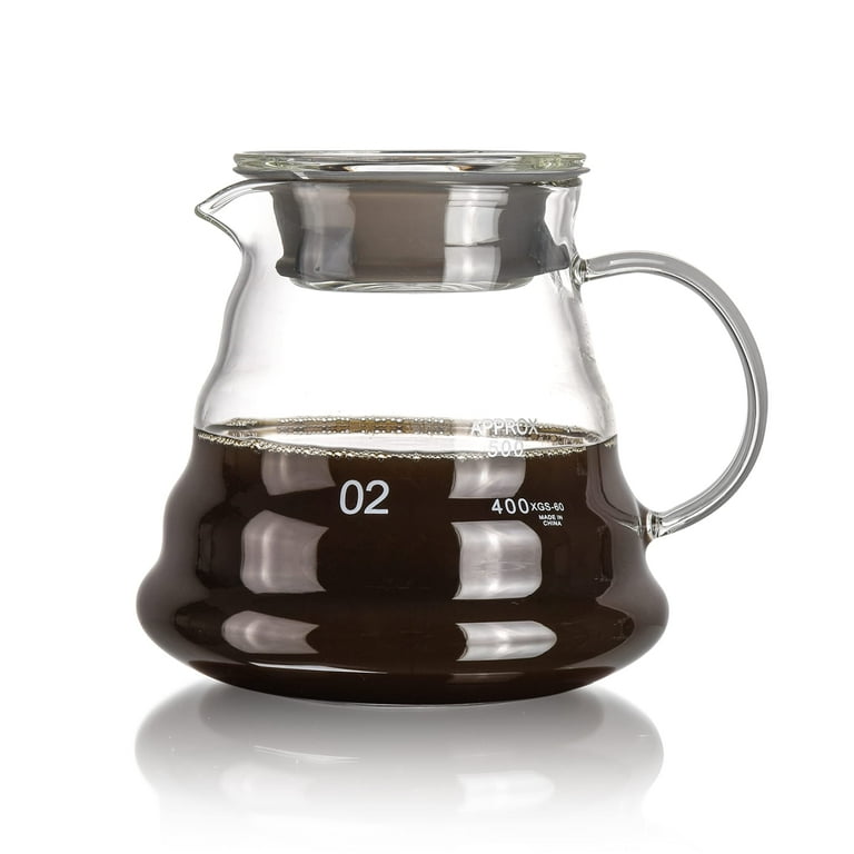 Vdomus Pour Over Coffee Maker 500ml Glass Coffee Pot Portable Dripper 5 H French Style Manual Coffee Brewer with Strainer Without Stainless Steel Filter Borosilicate Glass Carafe Walmart