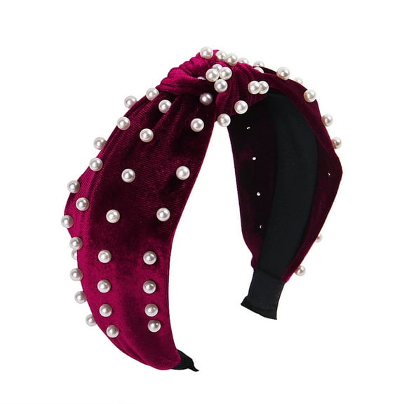 Ve-lvet Pearl Headband Gold Ve-lvet Pearl Knotted Headband Hair Accessories