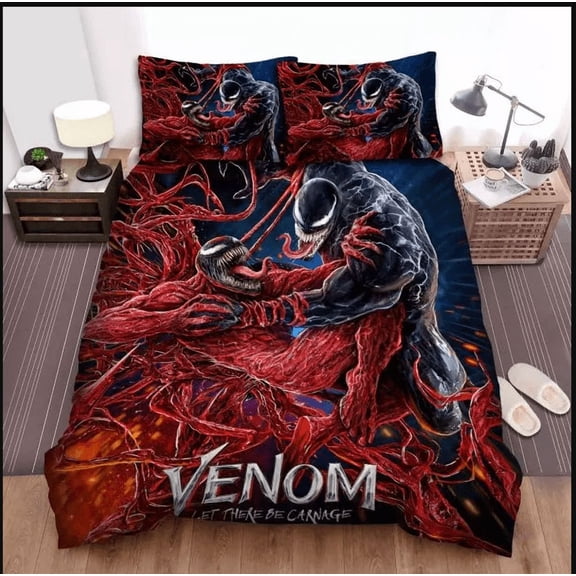 Ve-nom Duvet Cover Comforter Ve-nom Bedding with Zipper Closure,1 Duvet Cover with 2 Pillowcases