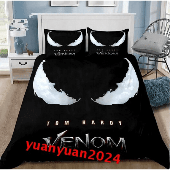Ve-nom Duvet Cover Comforter Ve-nom Bedding with Zipper Closure,1 Duvet Cover with 2 Pillowcases