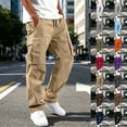 thumbnail image 1 of VeFlora 2026 Men's Cargo Pants, Stright Leg Sport Elastic Relax Fit Cargo Pants for Men, Fall Lightweight Cargo, Multi-Pockets Hiking Work Bermuda Pants(Khaki/S), 1 of 6