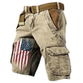 thumbnail image 1 of VeFlora 250 Anniversary USA Shorts Men American Flag Patriotic Cargo Shorts with Multi Pockets 1776-2026 Vintage Cargo Short (Beige/L), 1 of 4