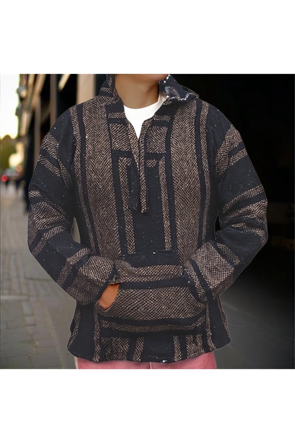 Baja Hoodie, Classic Mexican Pullover Sweater, Baja Hoodie for Men & Women, Mens & Plus Size Options Available(Brown/XXL)