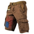 thumbnail image 1 of VeFlora Cargo Shorts for Men 250 Anniversary USA American Flag Graphic Patriotic 4th of July Shorts with Pockets (Brown/XXXXL), 1 of 3