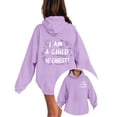 thumbnail image 1 of VeFlora Christian Jesus Hoodies for Girl, Long Sleeve Sweatshirt, Oversized Preppy Bible Verse Faith Graphic Sweatshirts(Purple/10-11 Years), 1 of 4