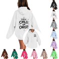 thumbnail image 1 of VeFlora Christian Jesus Hoodies for Girl, Long Sleeve Sweatshirt, Oversized Preppy Bible Verse Faith Graphic Sweatshirts(White/3-4 Years), 1 of 4