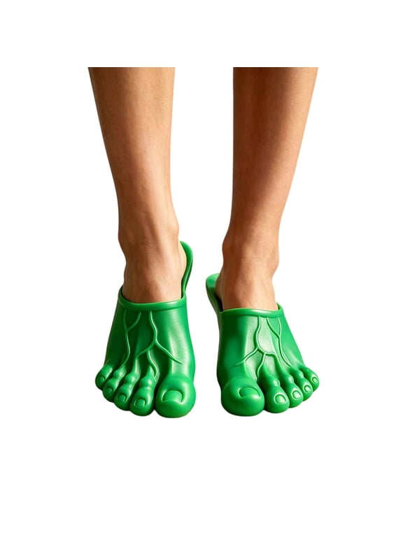 Funny Feet Slippers - Halloween Barefoot Slippers Novelty Feet Toe Shoe Big Foot Realistic Accessories for Men Women Gag Gifts White Elephant Gifts