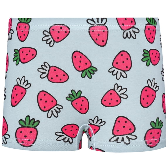 VeFlora Girls' Breathable Cotton Boxer Underwears, Medium Waistband with Cartoon Prints for Girl, for Sports Lessons and School(Sky Blue/2-3years)