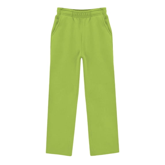 VeFlora Girls Oversized Wide Leg Sweatpants Kids Baggy Sweat Pants for Girls Drawstring Waist Straight Leg Joggers with Pockets(Light Green/11-12 Years)