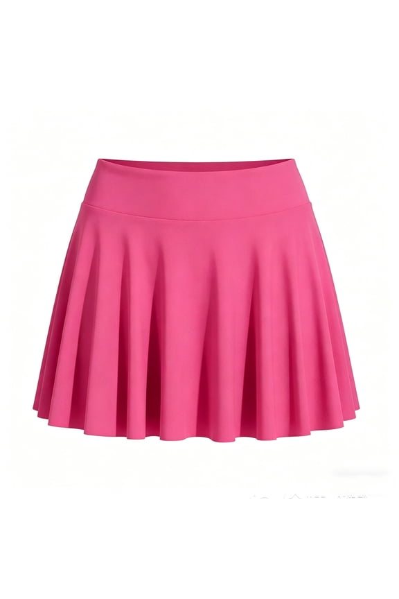 Girls Tennis Skirts Pleated Athletic Skort with Pocket for Kids Golf Sports Cheer(Hot Pink/5-6 Years)