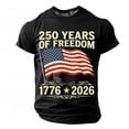 thumbnail image 1 of VeFlora Kids 250 Years USA Flag Graphic T-Shirt, Boys Patriotic 1776-2026 Short Sleeve Tee, Casual Crewneck Comfort Top for School 4th of July(Black/2-3 Years), 1 of 5