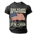 thumbnail image 1 of VeFlora Kids 250 Years USA Flag Graphic T-Shirt, Boys Patriotic 1776-2026 Short Sleeve Tee, Casual Crewneck Comfort Top for School 4th of July(Dark Gray/2-3 Years), 1 of 5