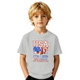 thumbnail image 1 of VeFlora Kids 250th Anniversary Patriotic T-Shirt, Boys & Girls Soft Short Sleeve Independence Day Tee, 4th of July Casual Summer Top for Teens(Grey/4-5 Years), 1 of 4