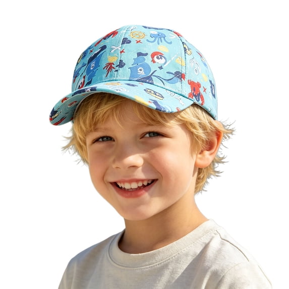 VeFlora Kids Boys Girls Embroidered Baseball Caps Baby Sun hat Toddler Dinosaur Trucker Hats Summer Hats(Blue#04/2-8 Years)