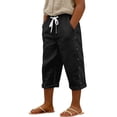 thumbnail image 1 of VeFlora Kids Capri Pants Unisex Loose Casual Pants Boys Girls School Long Pant Summer Beach Vacation Cropped Pant(Black/3-4 Years), 1 of 5