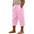 thumbnail image 1 of VeFlora Kids Capri Pants Unisex Loose Casual Pants Boys Girls School Long Pant Summer Beach Vacation Cropped Pant(Pink/3-4 Years), 1 of 5