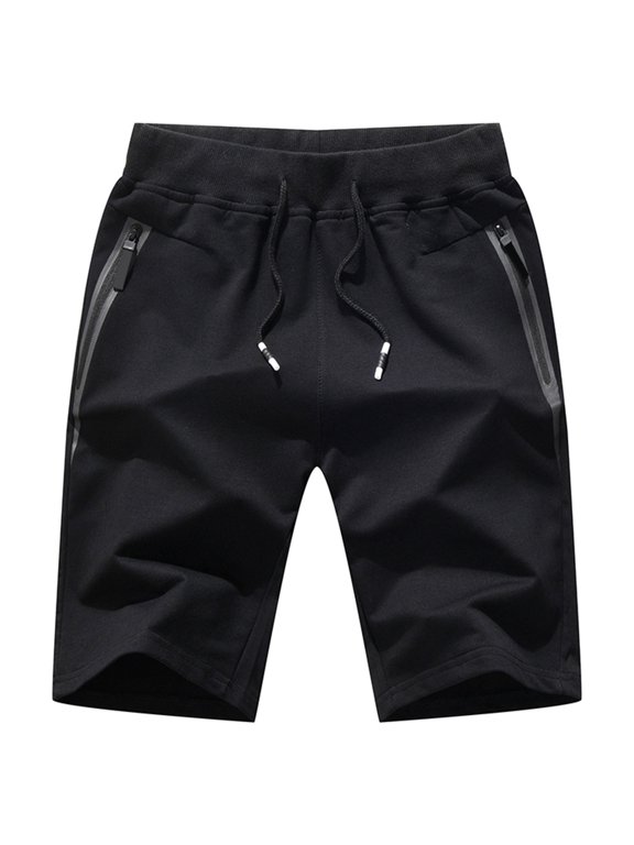 Men's Swim Trunks with Zipper Pocket - Comfortable Beach Board Shorts for Surfing Swimming Summer Casual(Black/M)