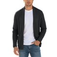 thumbnail image 1 of VeFlora Mens Shawl Collar Long Sleeve Cardigan Casual Knit Open Front Sweater Fall Winter Thermal Cardigan Sweater(GY1/M), 1 of 6