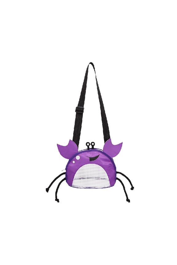 Mesh Beach Bag Seashell Bag,for Sand Filter & Collect Shells,Sand Sifter Shell Collecting Tools(Purple/One Size)