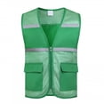 thumbnail image 1 of VeFlora Unisex Mesh Safety Vest, High Visibility Reflective Work Vest with Multiple Pockets, Breathable Lightweight Security Vest for Construction, Volunteers, Outdoor Activities(Green/L), 1 of 4
