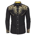 thumbnail image 1 of VeFlora Western Shirts for Boy, Cowboy Long Sleeve 3D Print Country Shirts Casual Work Slim Fit Button Down Outfits(Black10/4-5 Years), 1 of 4