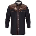 thumbnail image 1 of VeFlora Western Shirts for Boy, Cowboy Long Sleeve 3D Print Country Shirts Casual Work Slim Fit Button Down Outfits(Black11/4-5 Years), 1 of 4