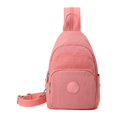 thumbnail image 1 of VeFlora Women & Men Multi-Pocket Sling Crossbody Bag, Adjustable Water-Resistant Chest Backpack, Lightweight Casual Purse for Work Travel Outdoor Daily Use(Pink/One Size), 1 of 7
