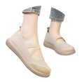 thumbnail image 1 of VeFlora Women's Breathable Mesh -On Walking Shoes, Lightweight Casual Sneakers, Comfortable Flat Footwear for All-Day Wear, Non-, Multi-Color Options(Beige/36), 1 of 6